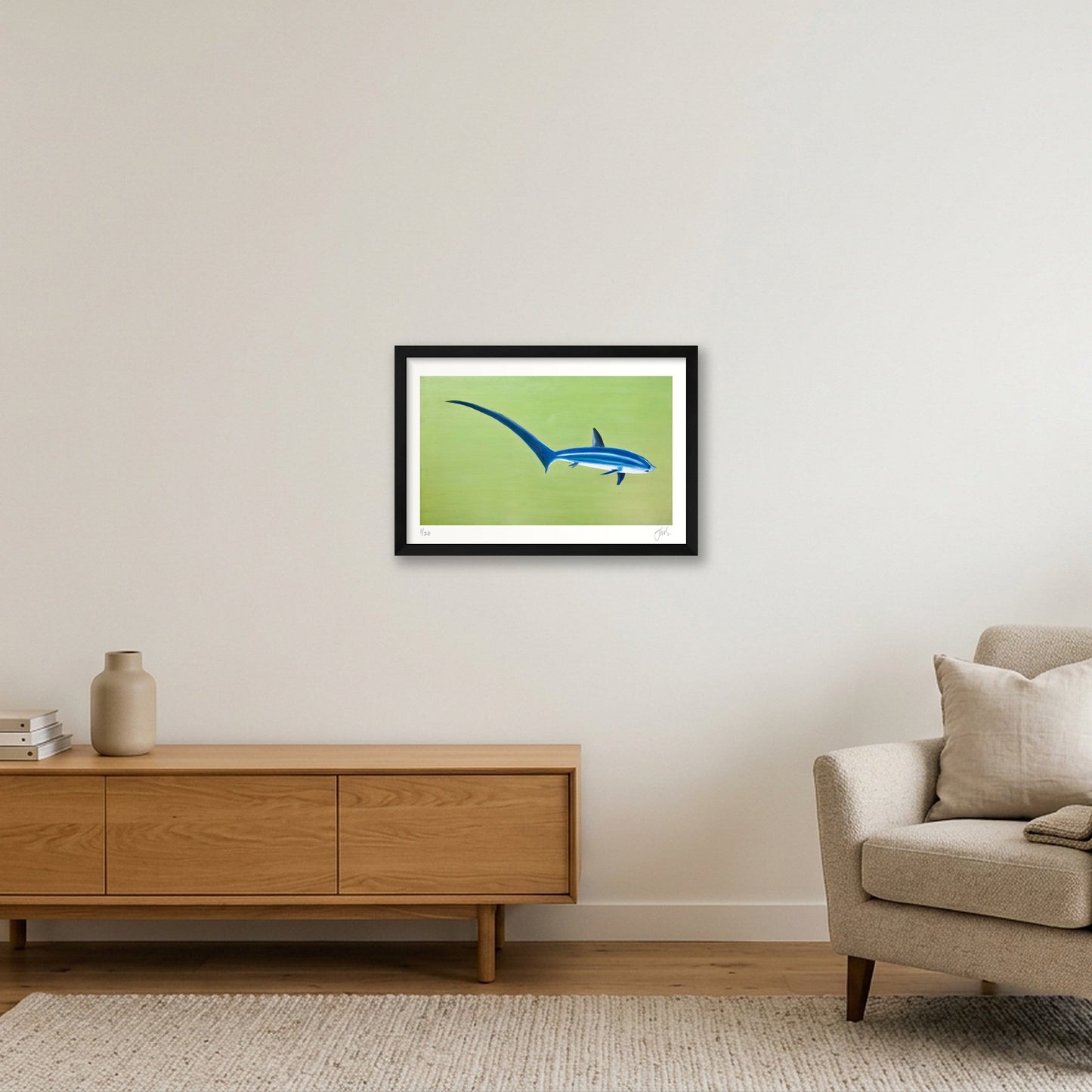 Thresher Shark — 45×30cm, 18×12" Black Frame