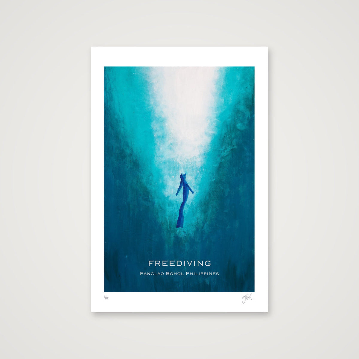 Freediving into the Light. Panglao — 40×60cm, 16×24" Print only