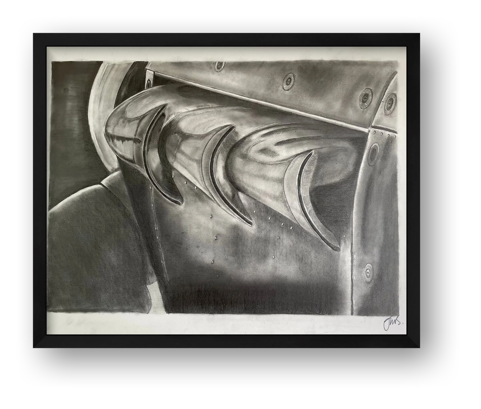 Hawker Hurricane Rolls Royce Exhausts — framed