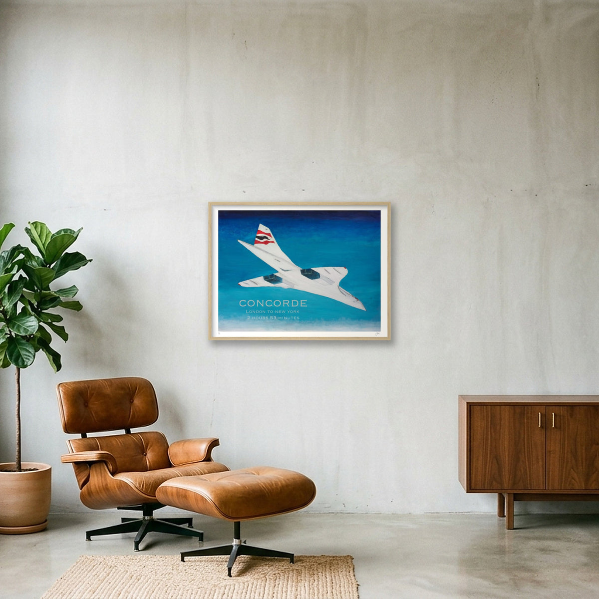 Concorde London New York — 80×60cm, 31×24" Oak Frame