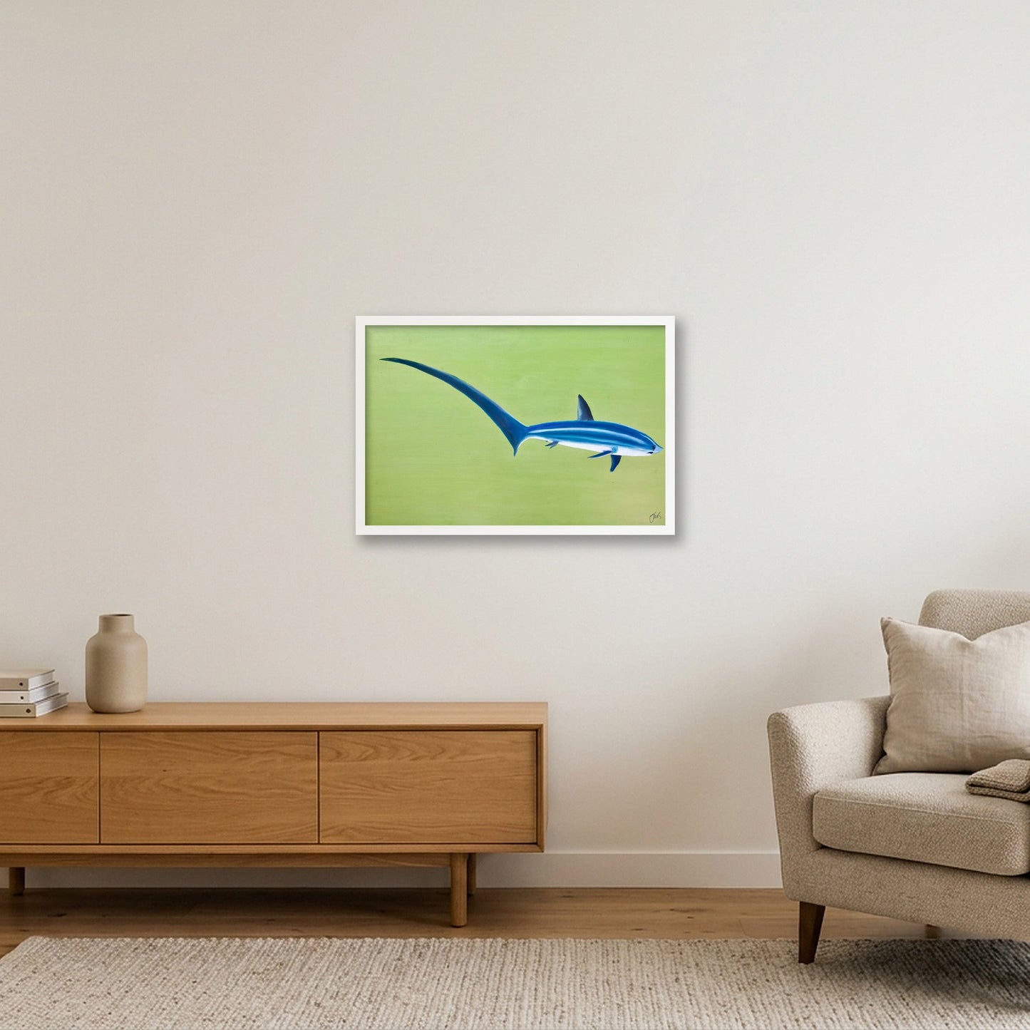 Thresher Shark — 60×40cm, 24×16" White Frame