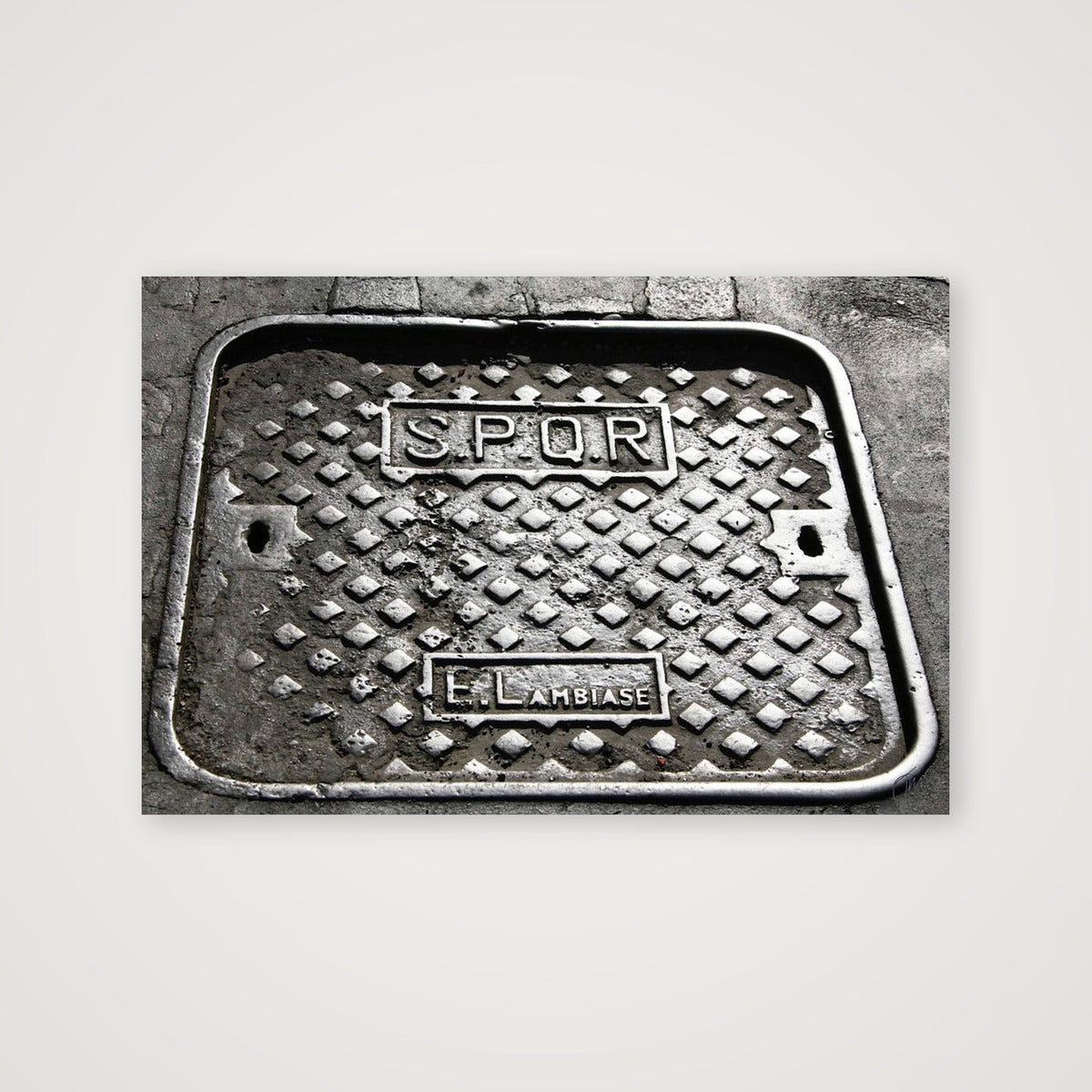 SPQR Roman Manhole Cover — 45×30cm, 18×12" Print only