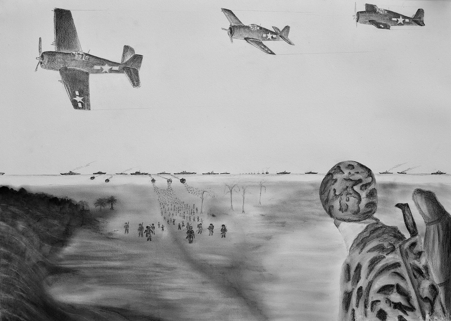 Teamwork: USN Pilots in the Air and US Marines on the Ground