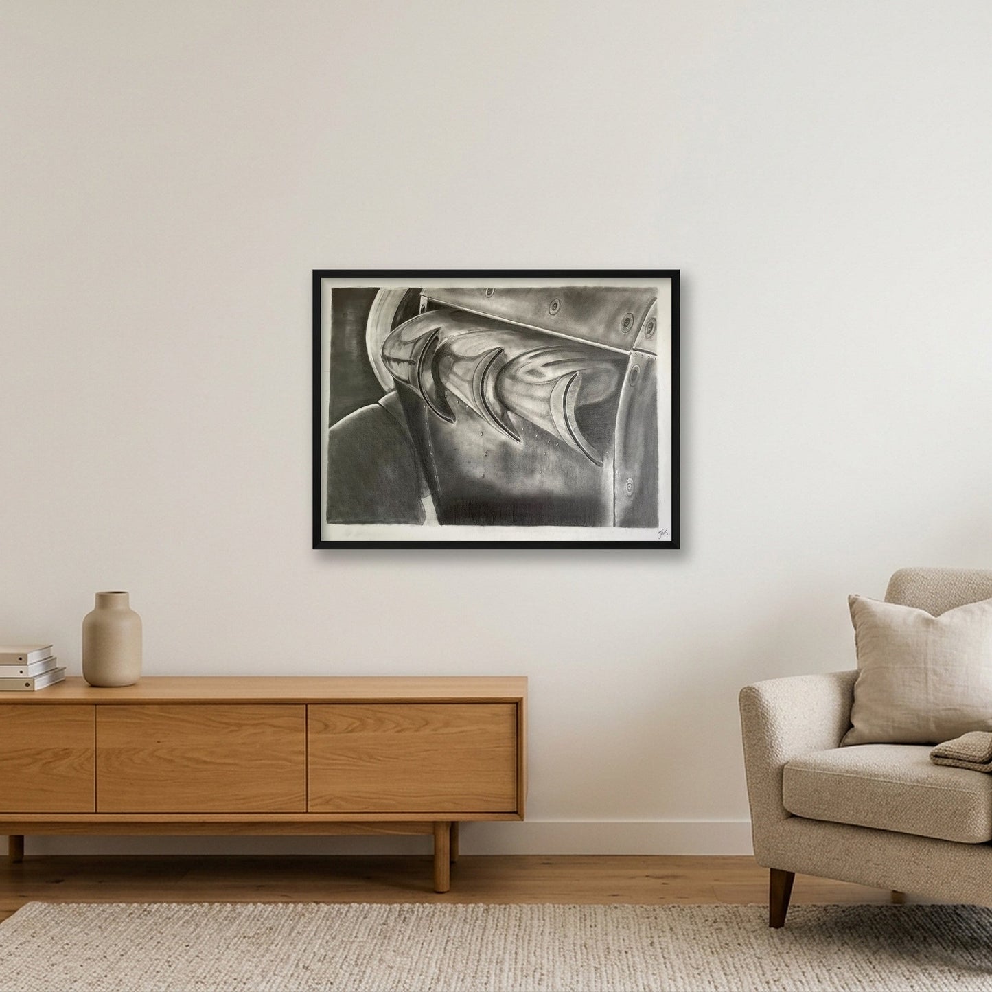 Hawker Hurricane Rolls Royce Exhausts — 80×60cm, 31×24" Black Frame