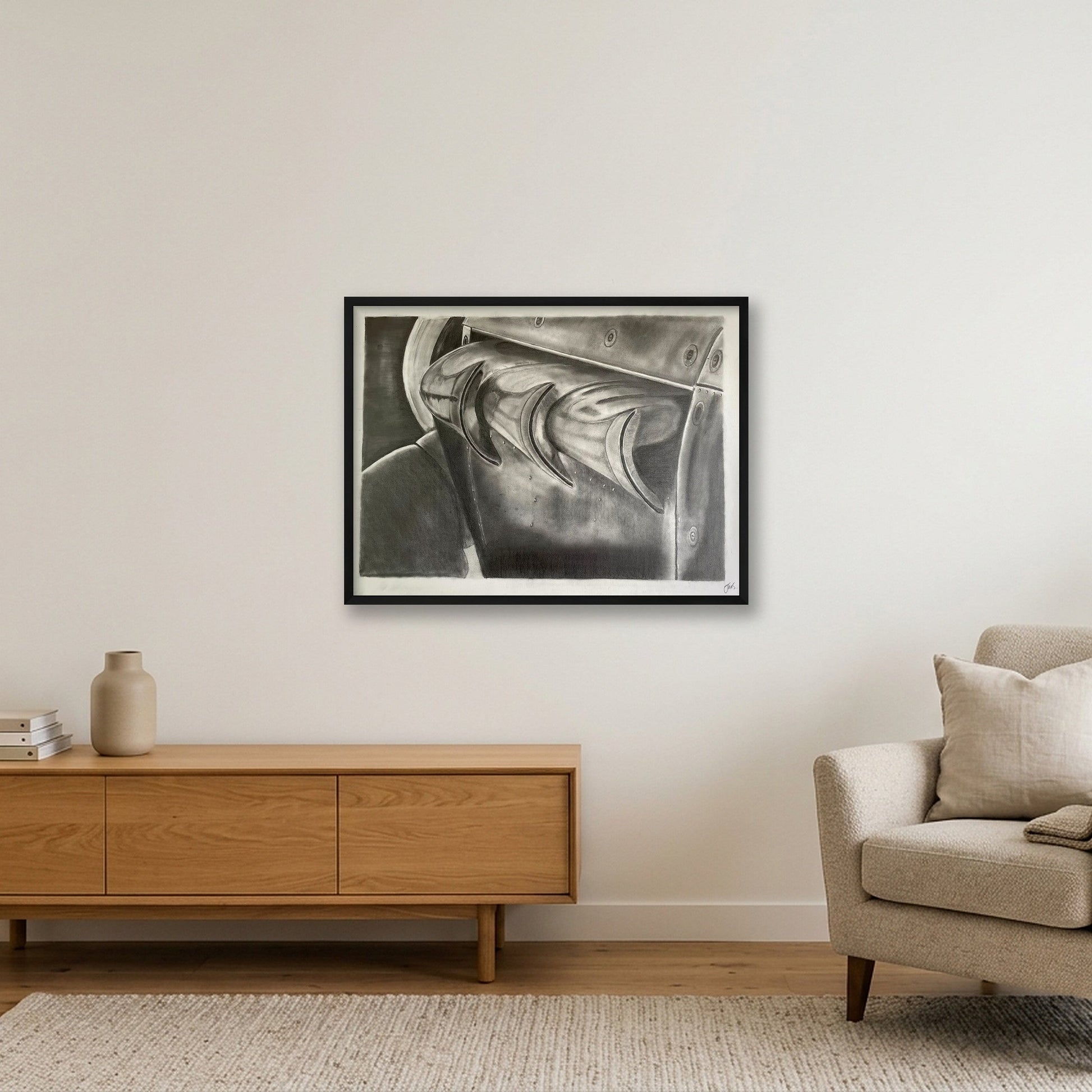 Hawker Hurricane Rolls Royce Exhausts — 80×60cm, 31×24" Black Frame