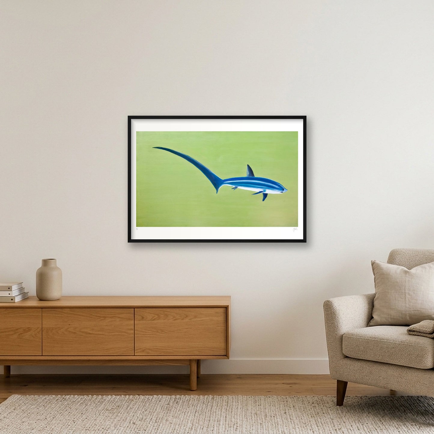 Thresher Shark — 100×70cm, 39×28" Black Frame