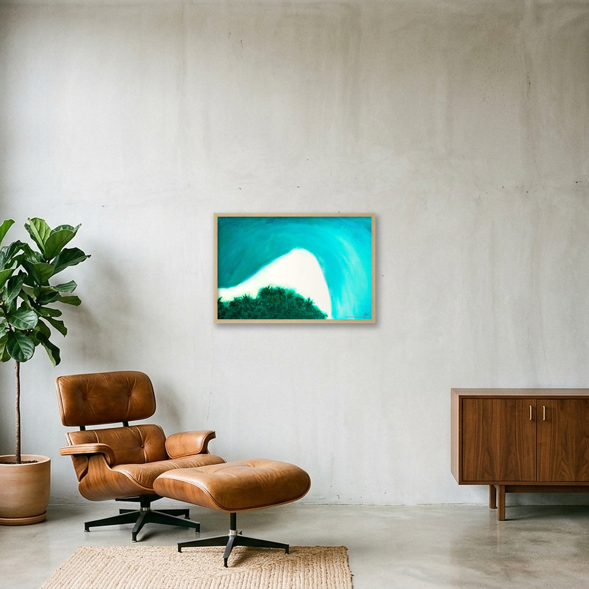 Tropical Seascape No.1 — 60×40cm, 24×16" Oak Frame