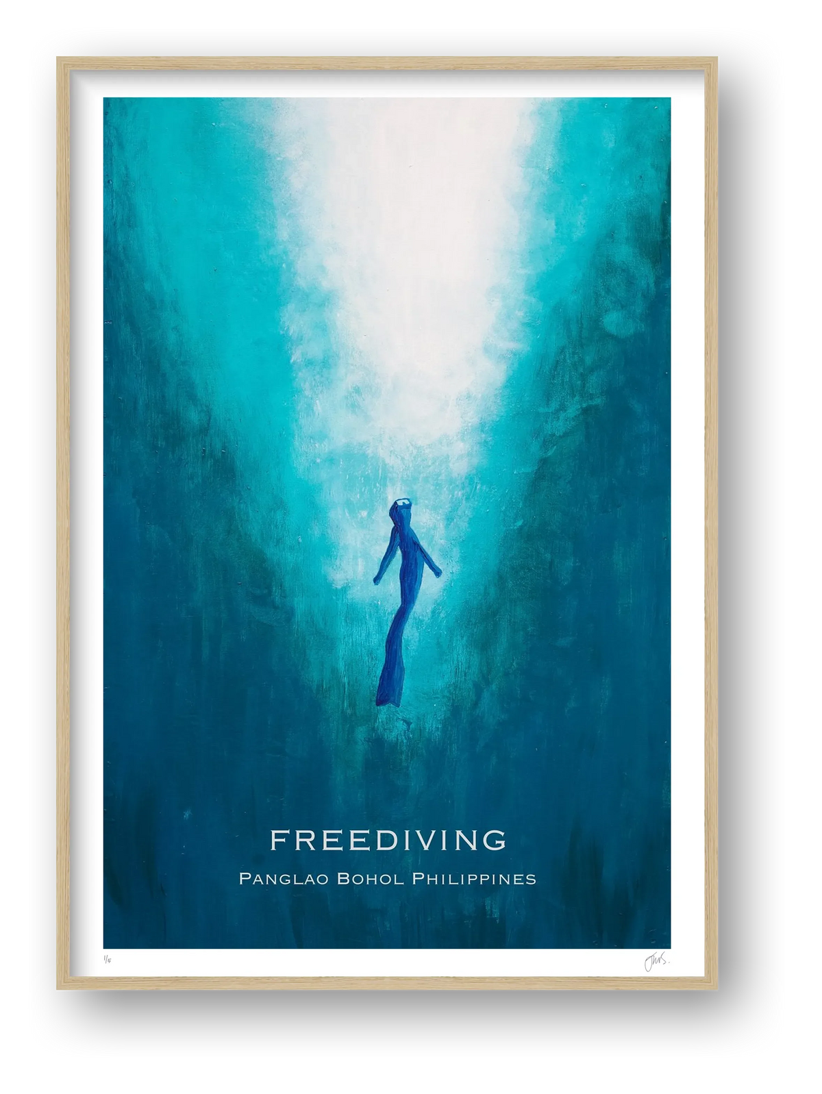 Freediving into the Light. Panglao — framed