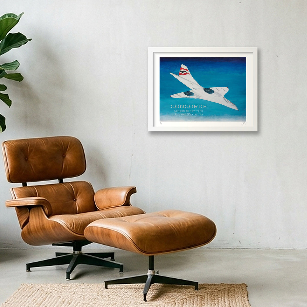 Concorde London New York — 40×30cm, 16×12" White Frame