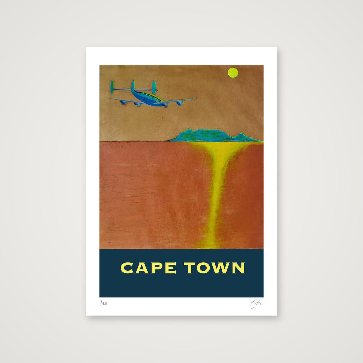 Cape Town - a Golden-Age-of-AIr-Travel Destination — 42×59cm, 17×23" Print only