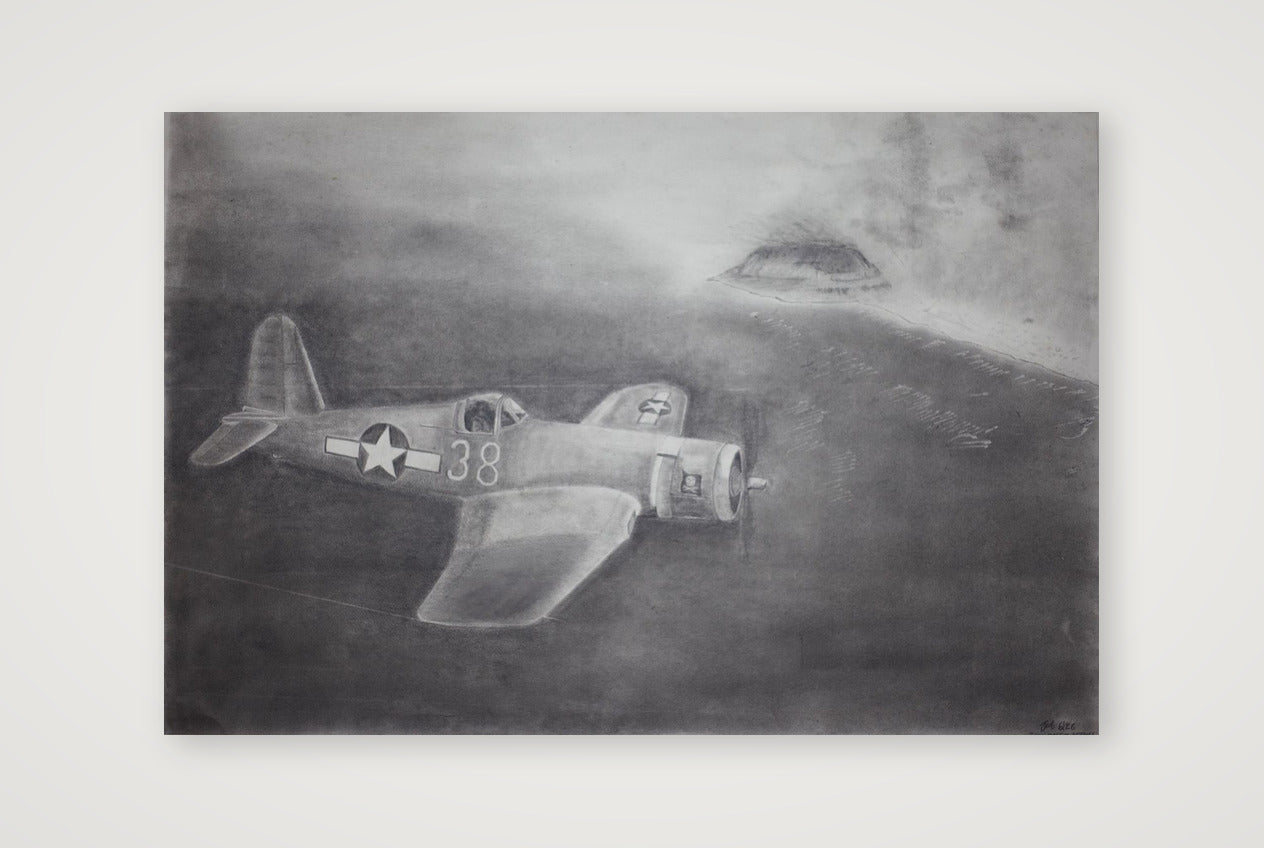 F4U Corsair Invasion of Iwo Jima — 45×30cm, 18×12" Print only