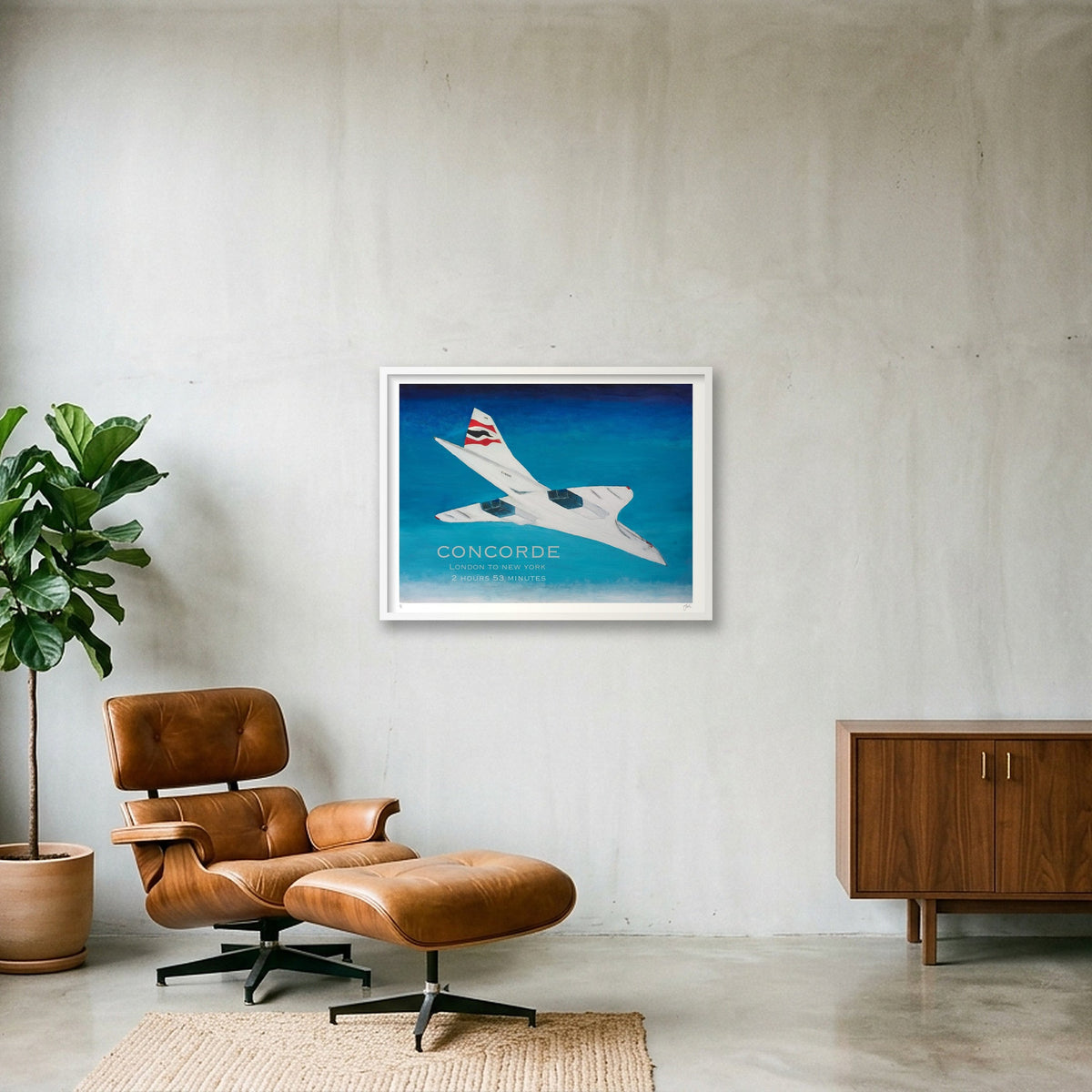 Concorde London New York — 80×60cm, 31×24" White Frame