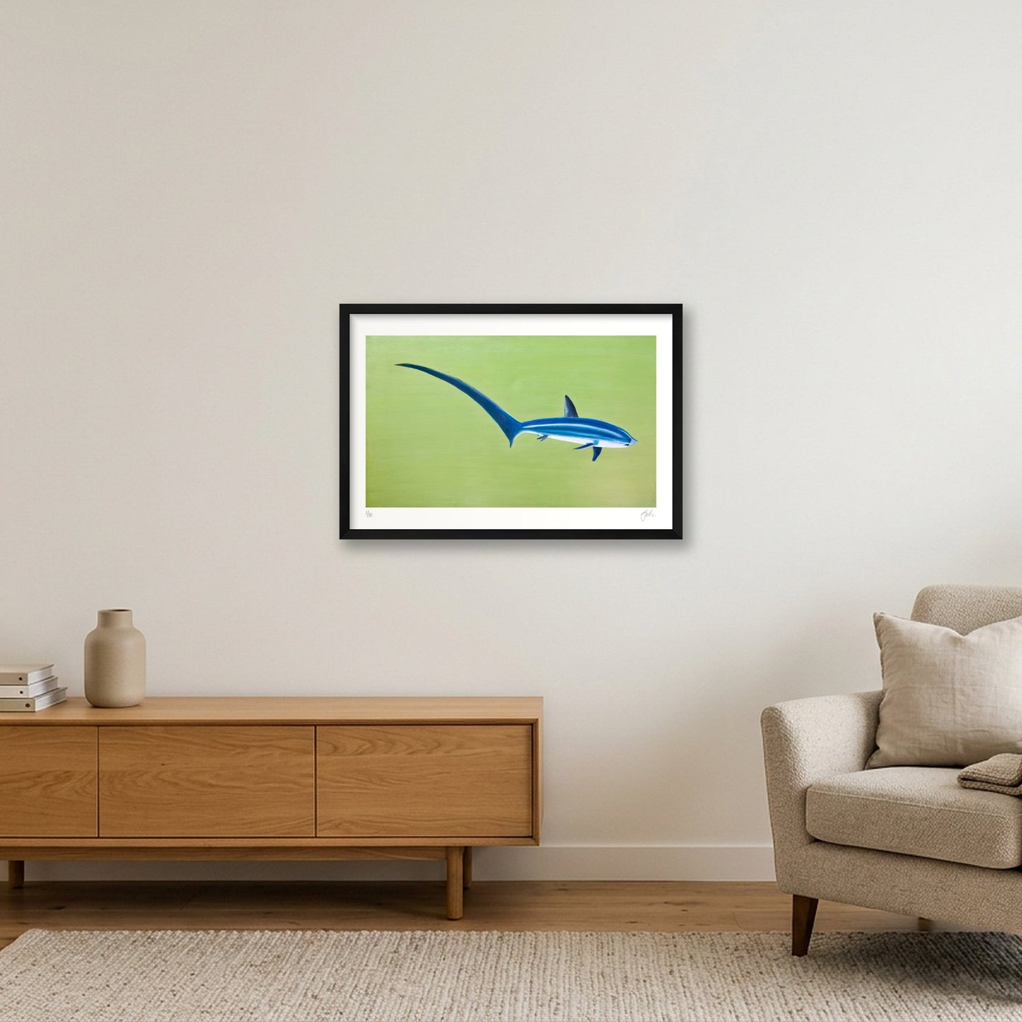 Thresher Shark — 60×40cm, 24×16" Black Frame
