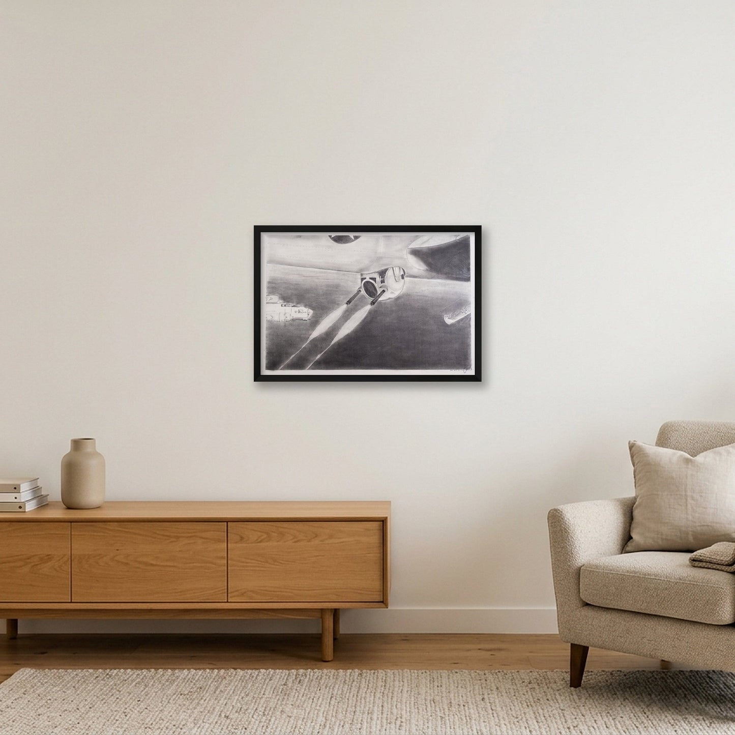 Ball turret — 60×40cm, 24×16" Black Frame