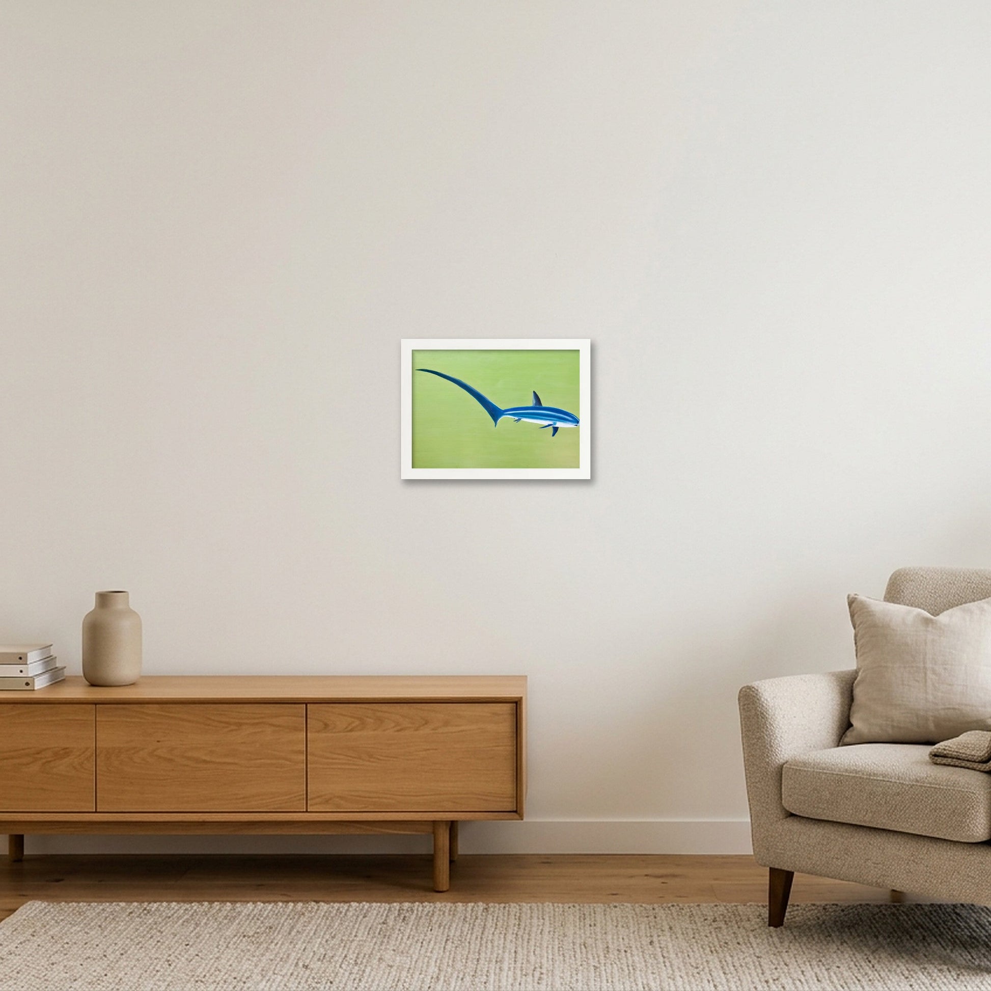 Thresher Shark — A4 (30×21cm, 12×8") White Frame