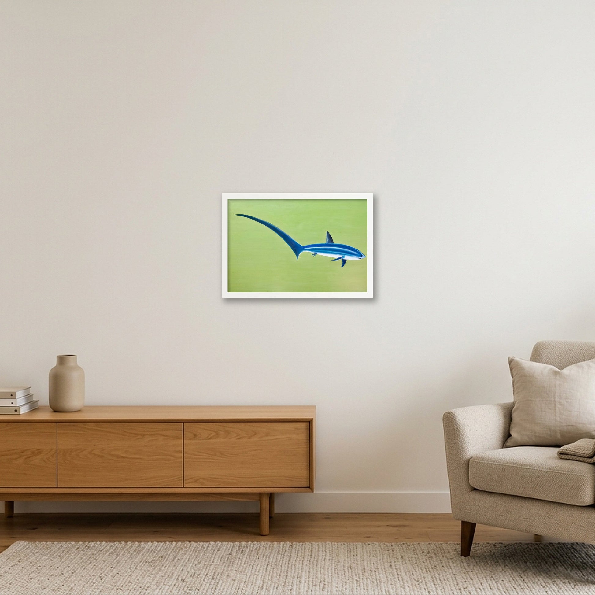 Thresher Shark — 45×30cm, 18×12" White Frame