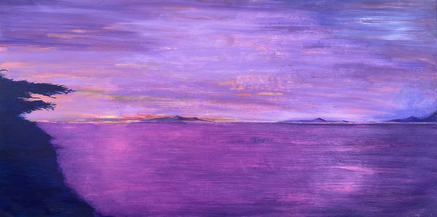 Hiroshiga Inspired Sunrise over the Ocean