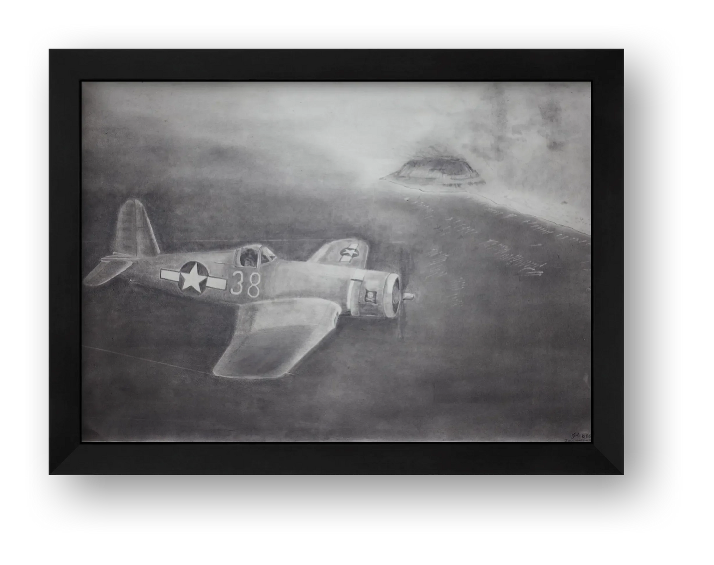 F4U Corsair Invasion of Iwo Jima — framed