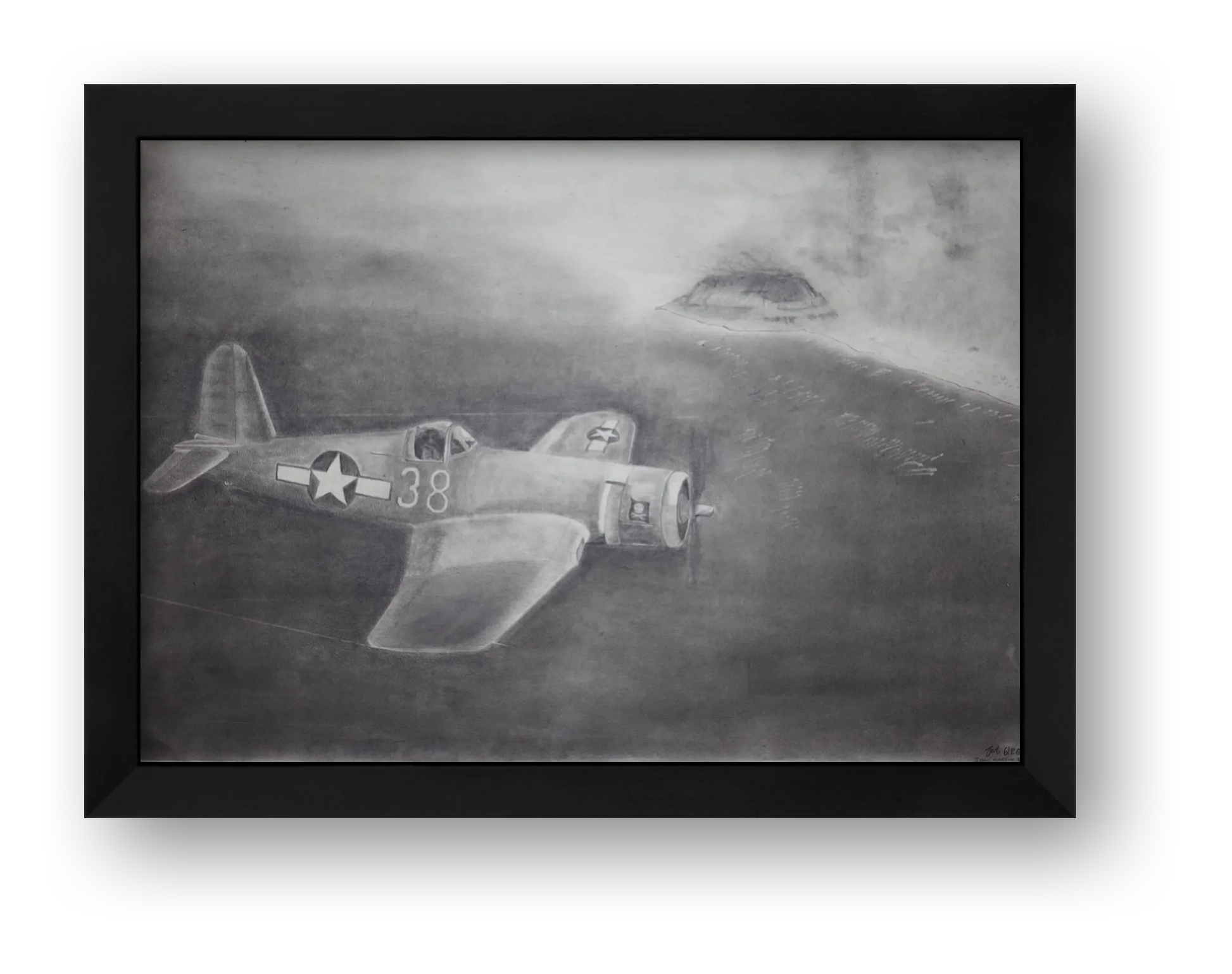 F4U Corsair Invasion of Iwo Jima — framed