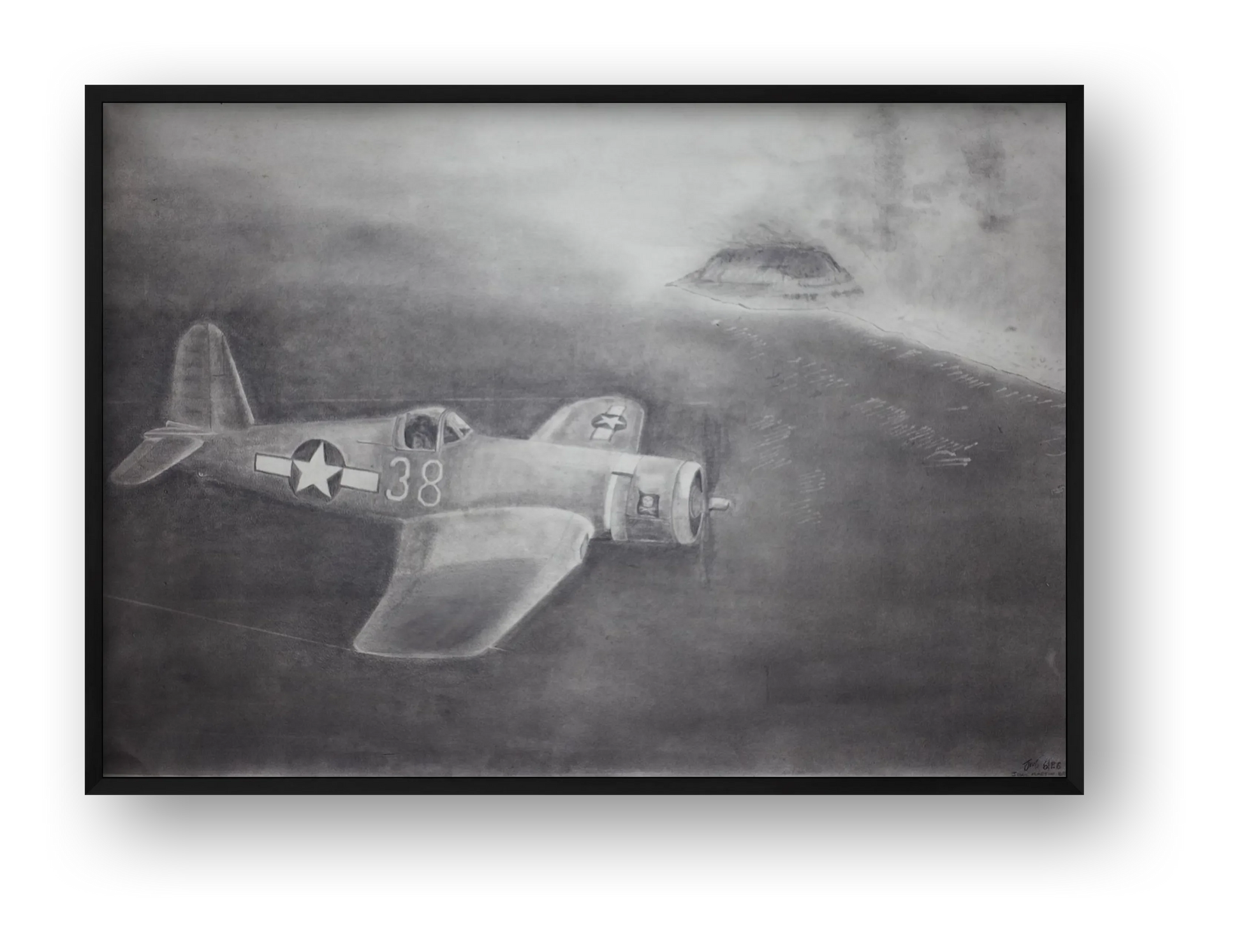 F4U Corsair Invasion of Iwo Jima — framed