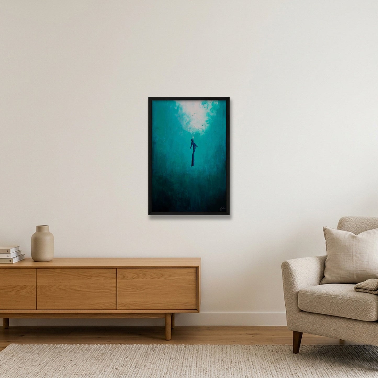 Freediver — 40×60cm, 16×24" Black Frame