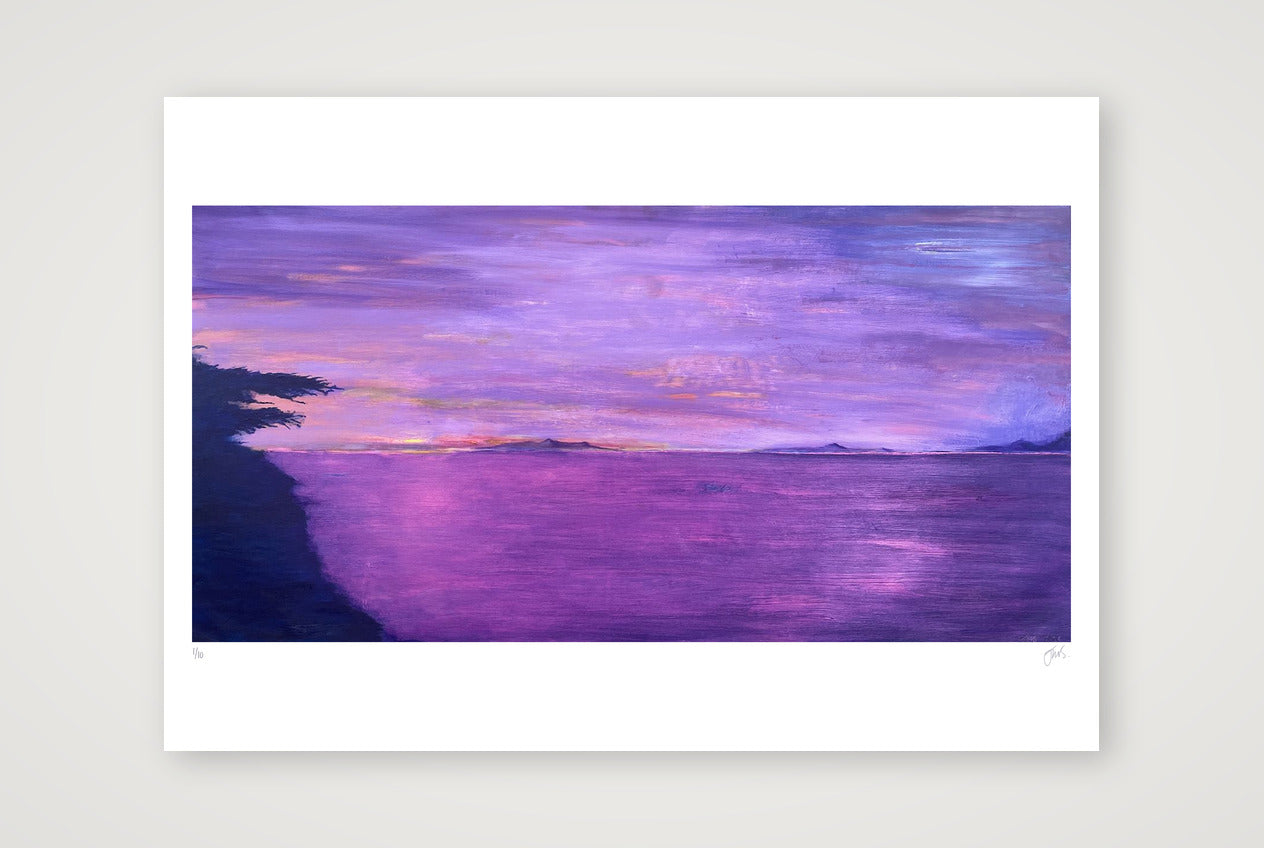 Hiroshiga Inspired Sunrise over the Ocean — 100×70cm, 39×28" Print only