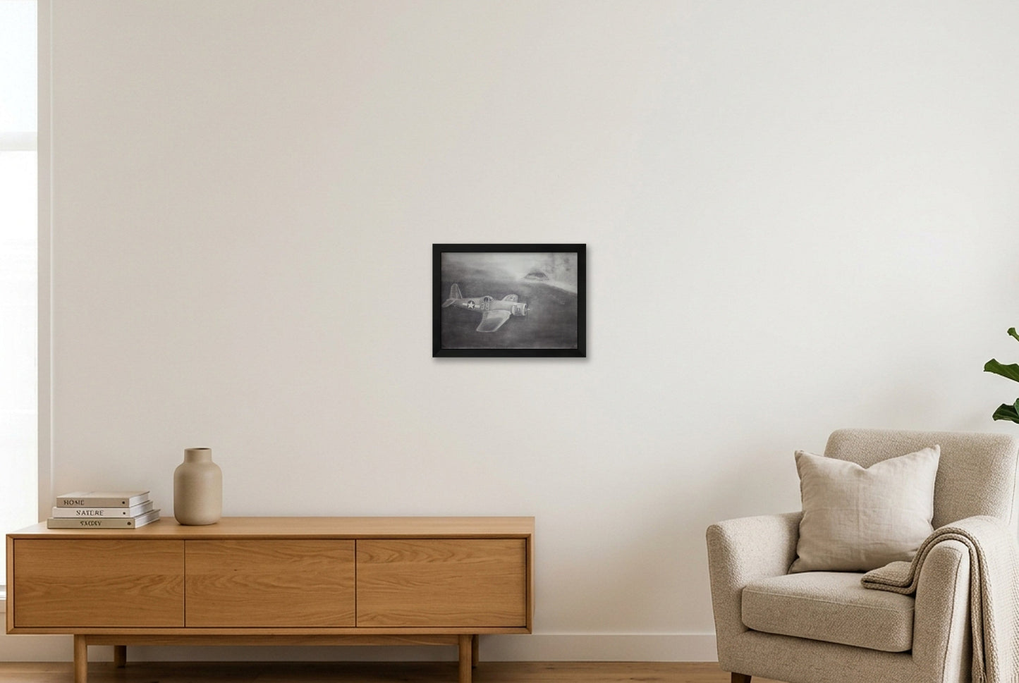 F4U Corsair Invasion of Iwo Jima — A4 (30×21cm, 12×8") Black Frame