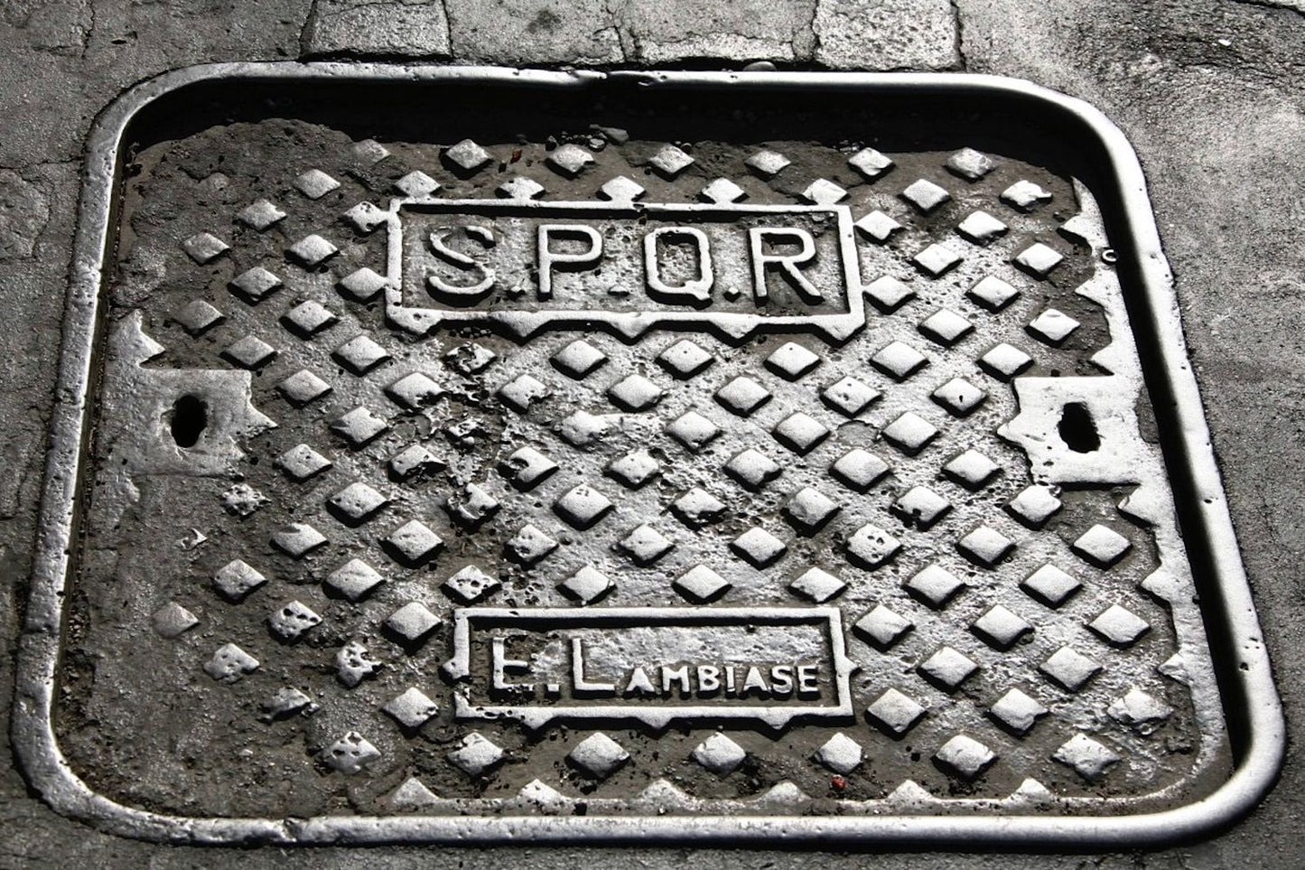SPQR Roman Manhole Cover