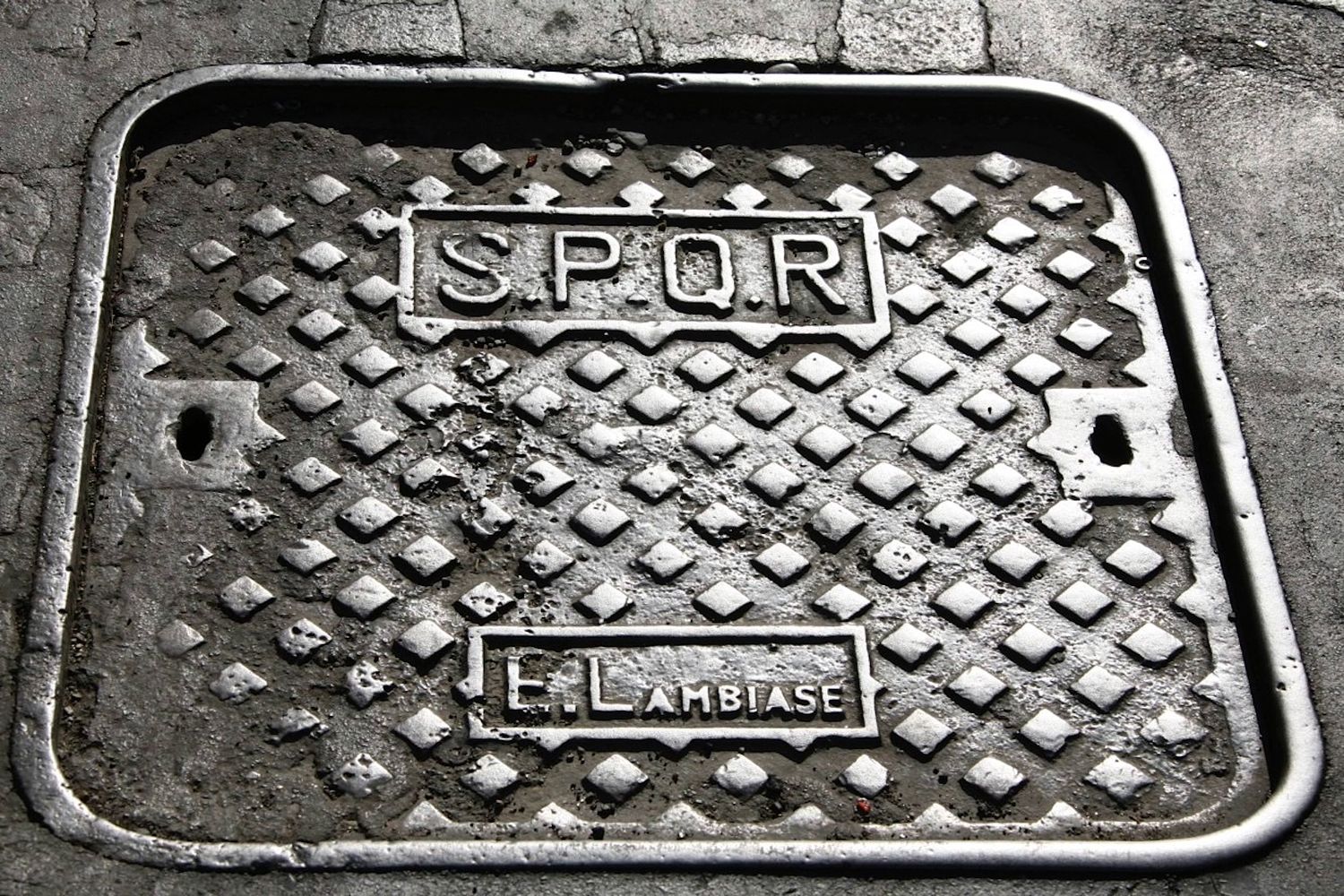 SPQR Roman Manhole Cover