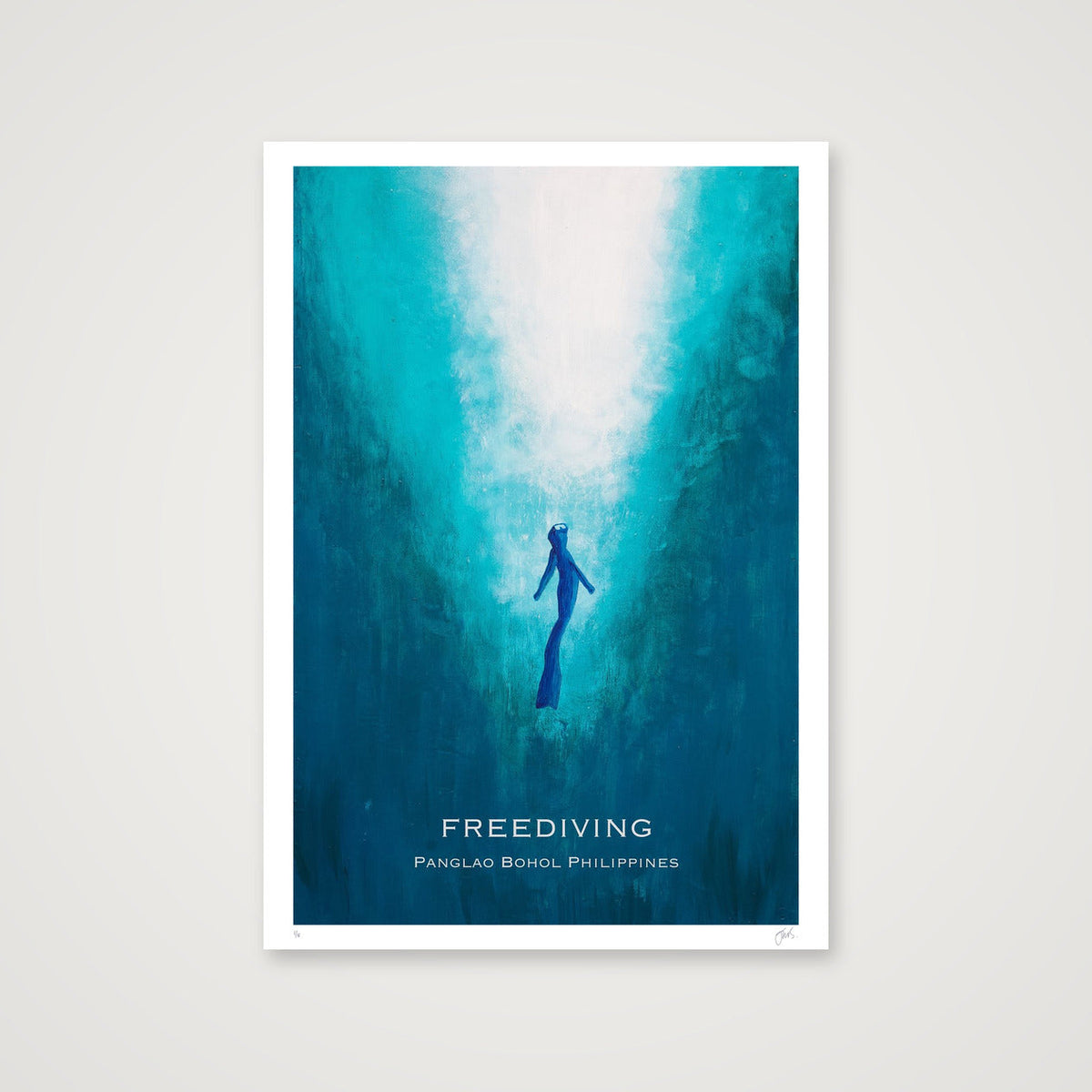 Freediving into the Light. Panglao — 70×100cm, 28×39" Print only