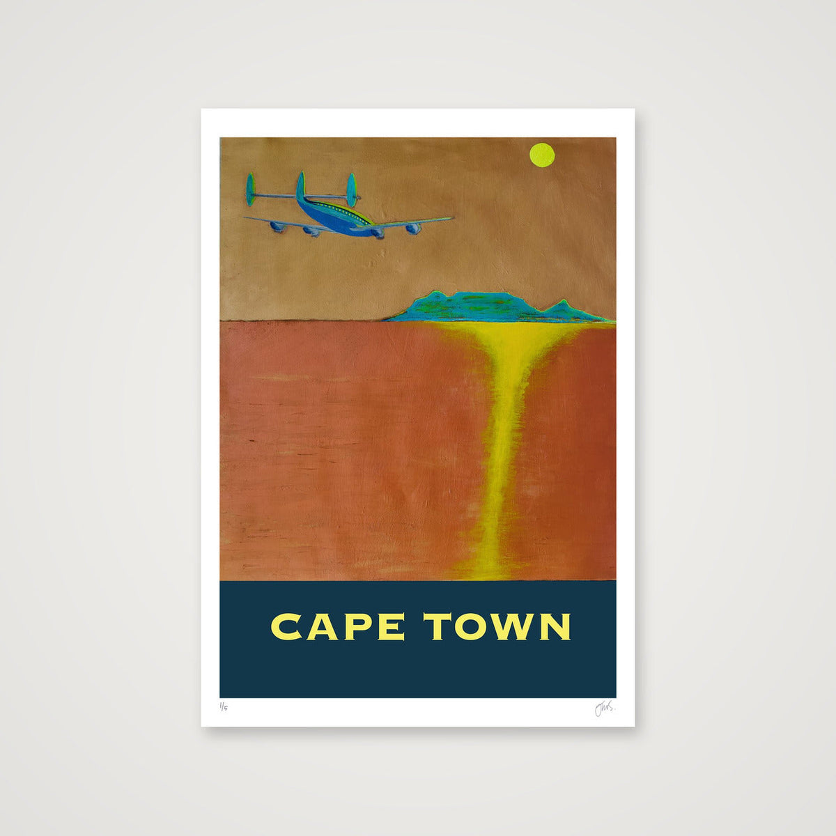 Cape Town - a Golden-Age-of-AIr-Travel Destination — 59×84cm, 23×33" Print only