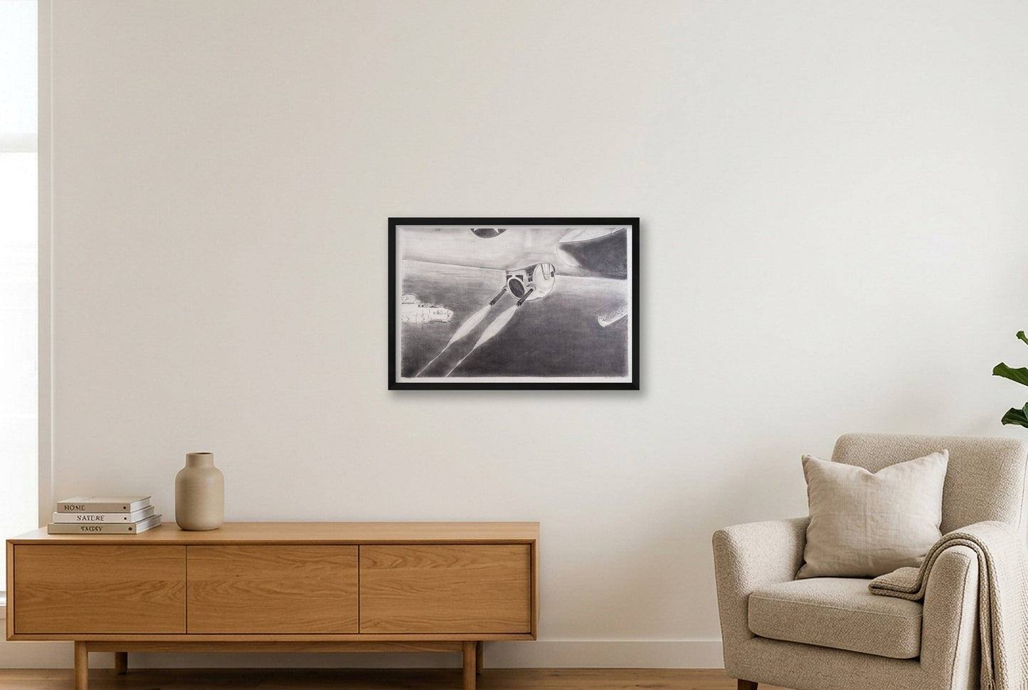 Ball turret — 60×40cm, 24×16" Black Frame