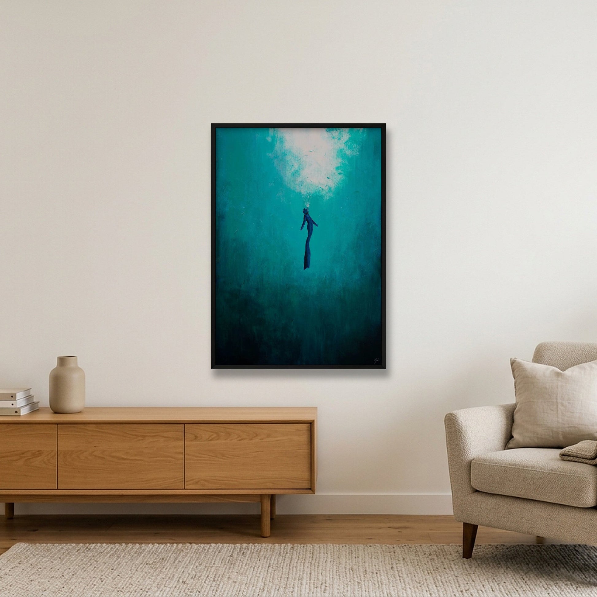 Freediver — 70×100cm, 28×39" Black Frame