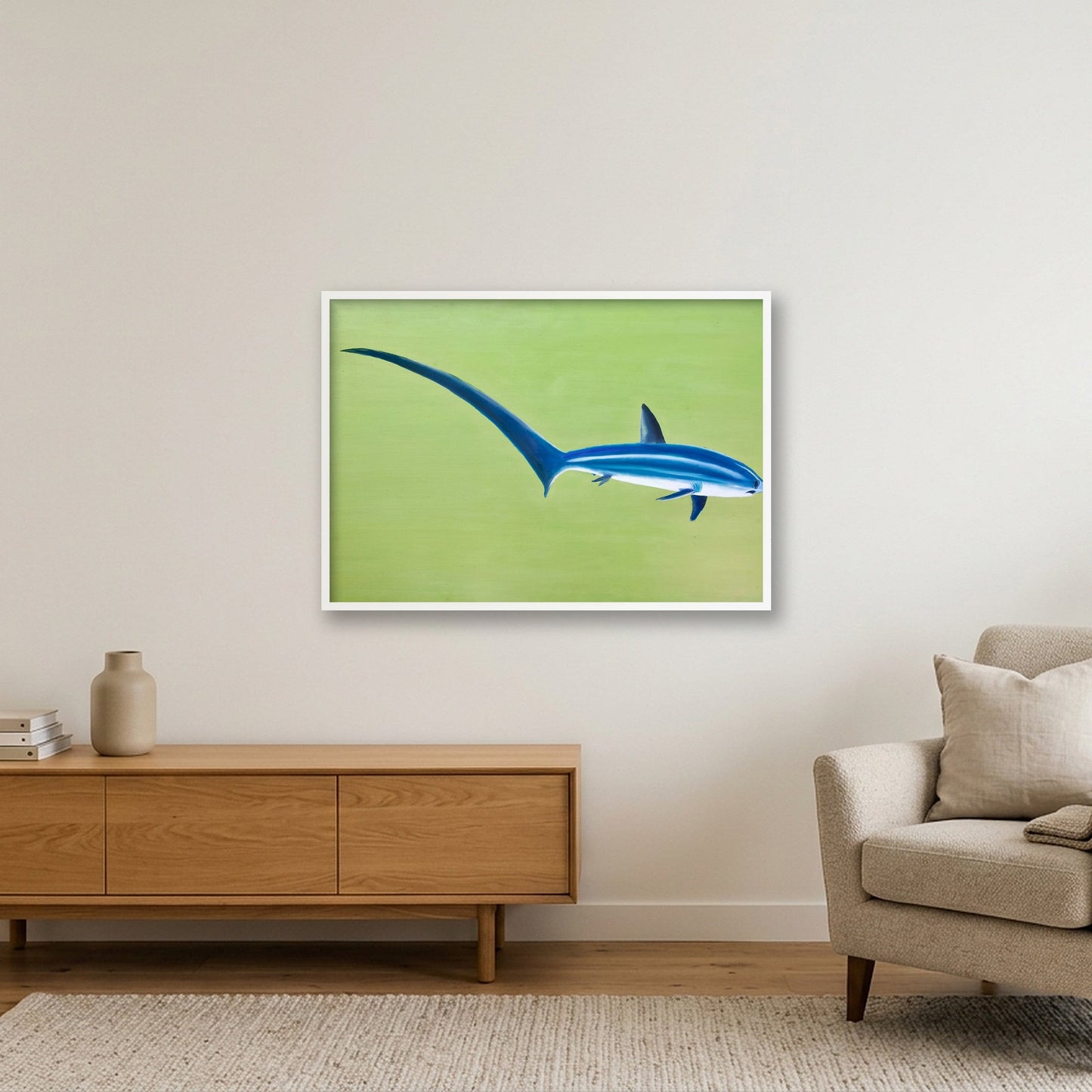 Thresher Shark — 100×70cm, 39×28" White Frame