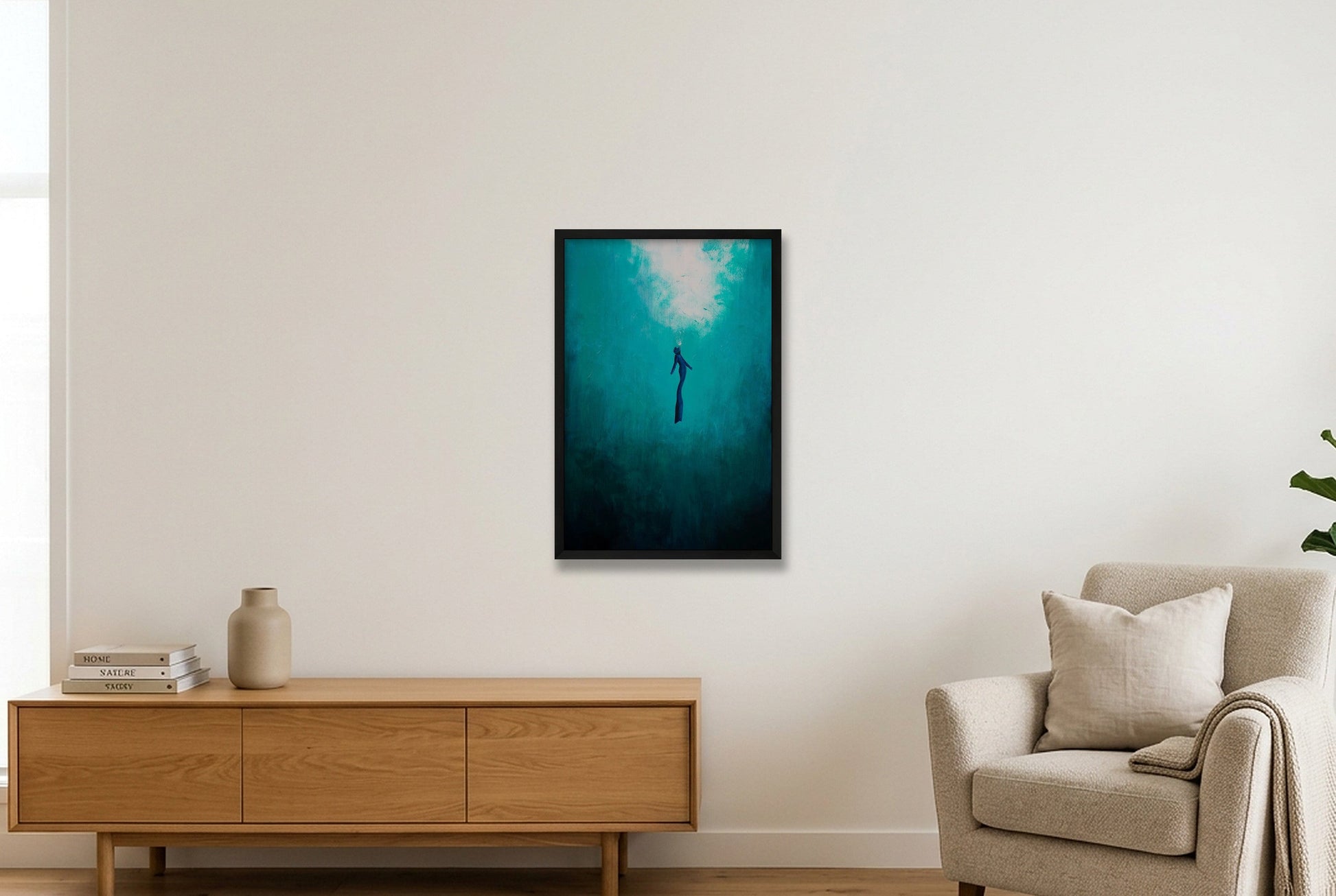 Freediver — 40×60cm, 16×24" Black Frame