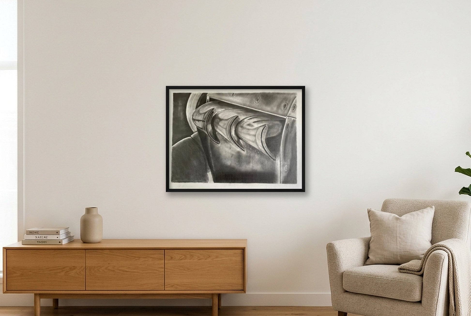 Hawker Hurricane Rolls Royce Exhausts — 80×60cm, 31×24" Black Frame