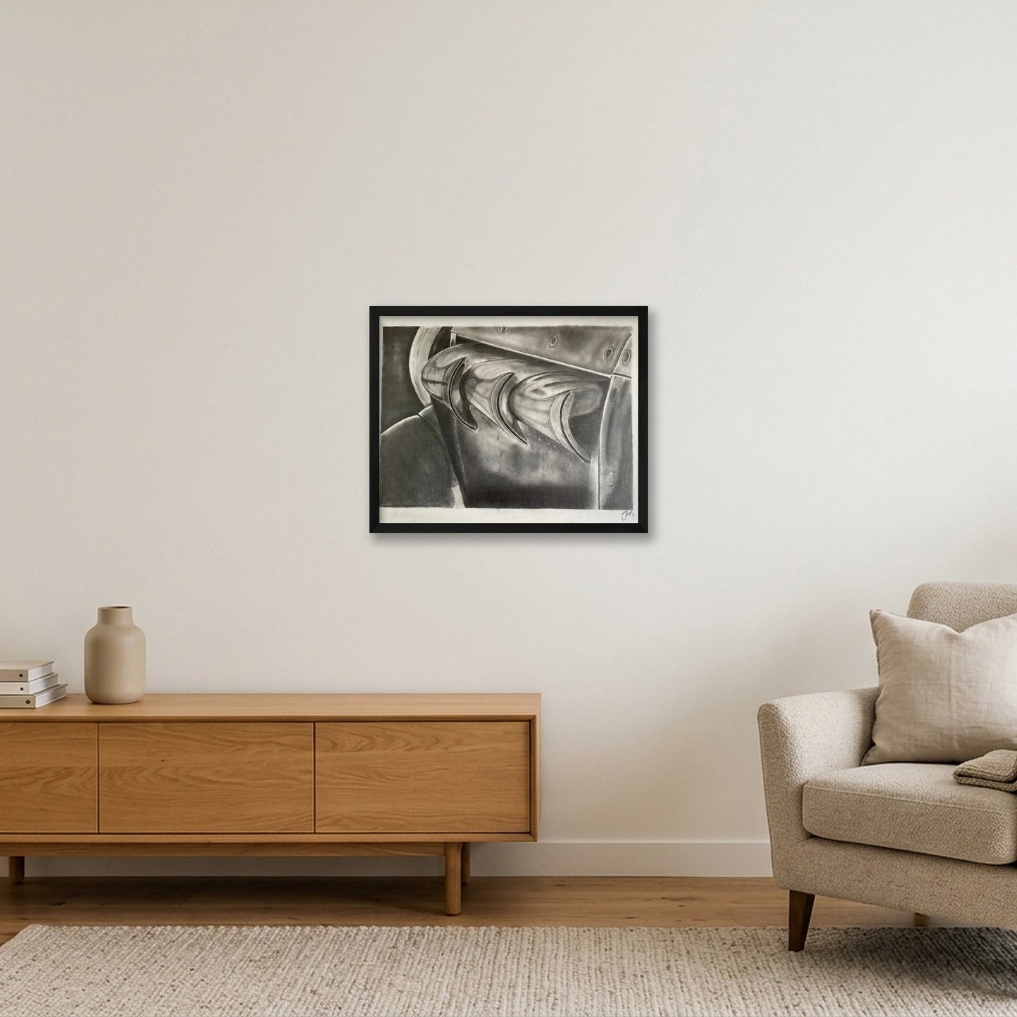 Hawker Hurricane Rolls Royce Exhausts — 50×40cm, 20×16" Black Frame