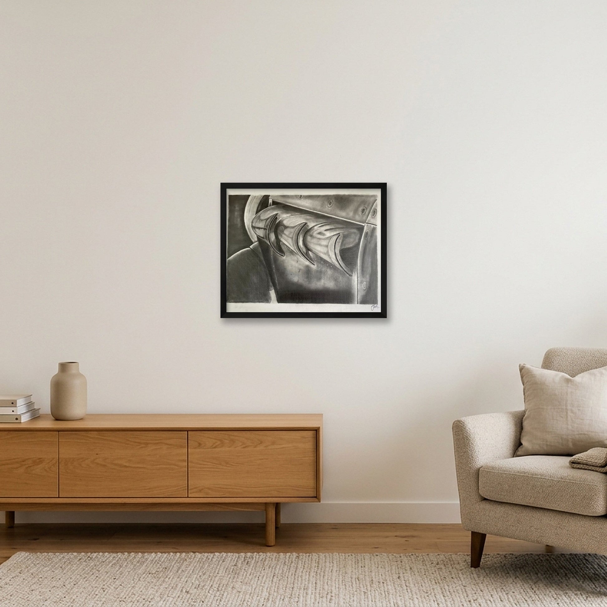 Hawker Hurricane Rolls Royce Exhausts — 50×40cm, 20×16" Black Frame